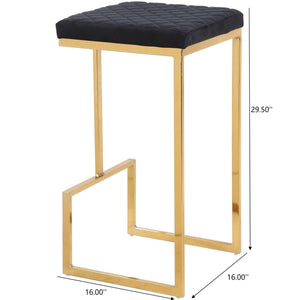 Joel - Upholstered Stool - Black / Gold