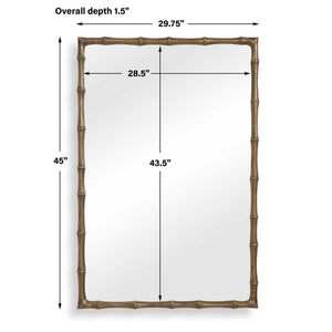 Brass Bamboo - Rectangle Mirror - Brass / Gold