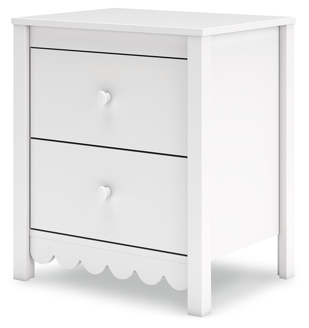 Hallityn - Two Drawer Night Stand - White - R&R Furniture Gallery (Fountain Valley, CA)