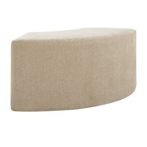 Khai - Rounded Plush Dining Bench - Brown