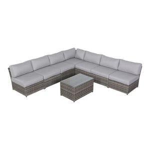 Outdoor 6 Person Patio Seating Group With Cushions - Gray