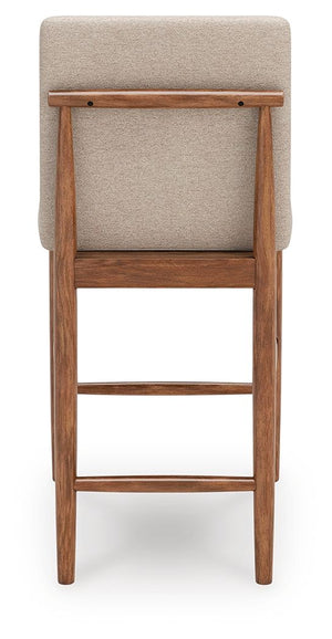Isanti - Upholstered Barstool (Set of 2) - Light Brown - R&R Furniture Gallery (Fountain Valley, CA)