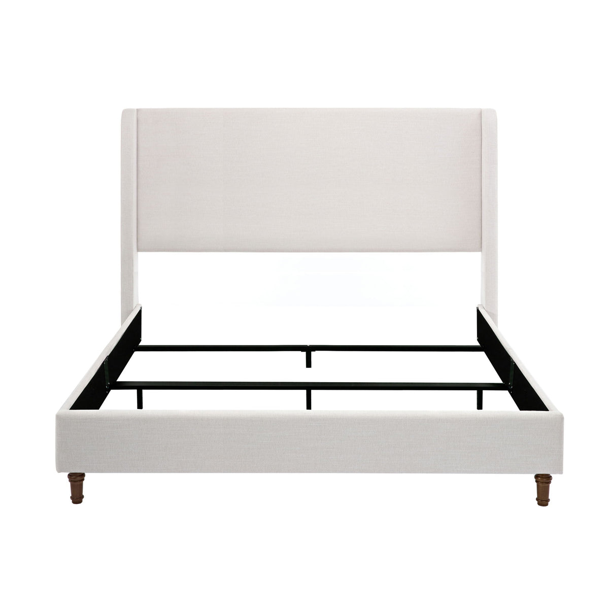 Hayden king size ivory upholstered wingback bed with tall 54-inch headboard by House & Home Furniture