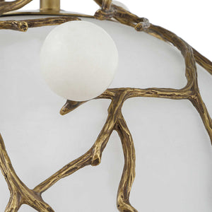 Budding Branches - Pendant - Light Antique Brass / White