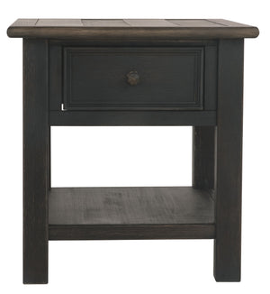 Tyler Creek - Rectangular End Table - Grayish Brown / Black - R&R Furniture Gallery (Fountain Valley, CA)