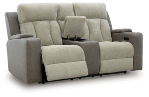 WhipLash - Power Reclining Loveseat With Console / Adj Headrest - Sisal - R&R Furniture Gallery (Fountain Valley, CA)