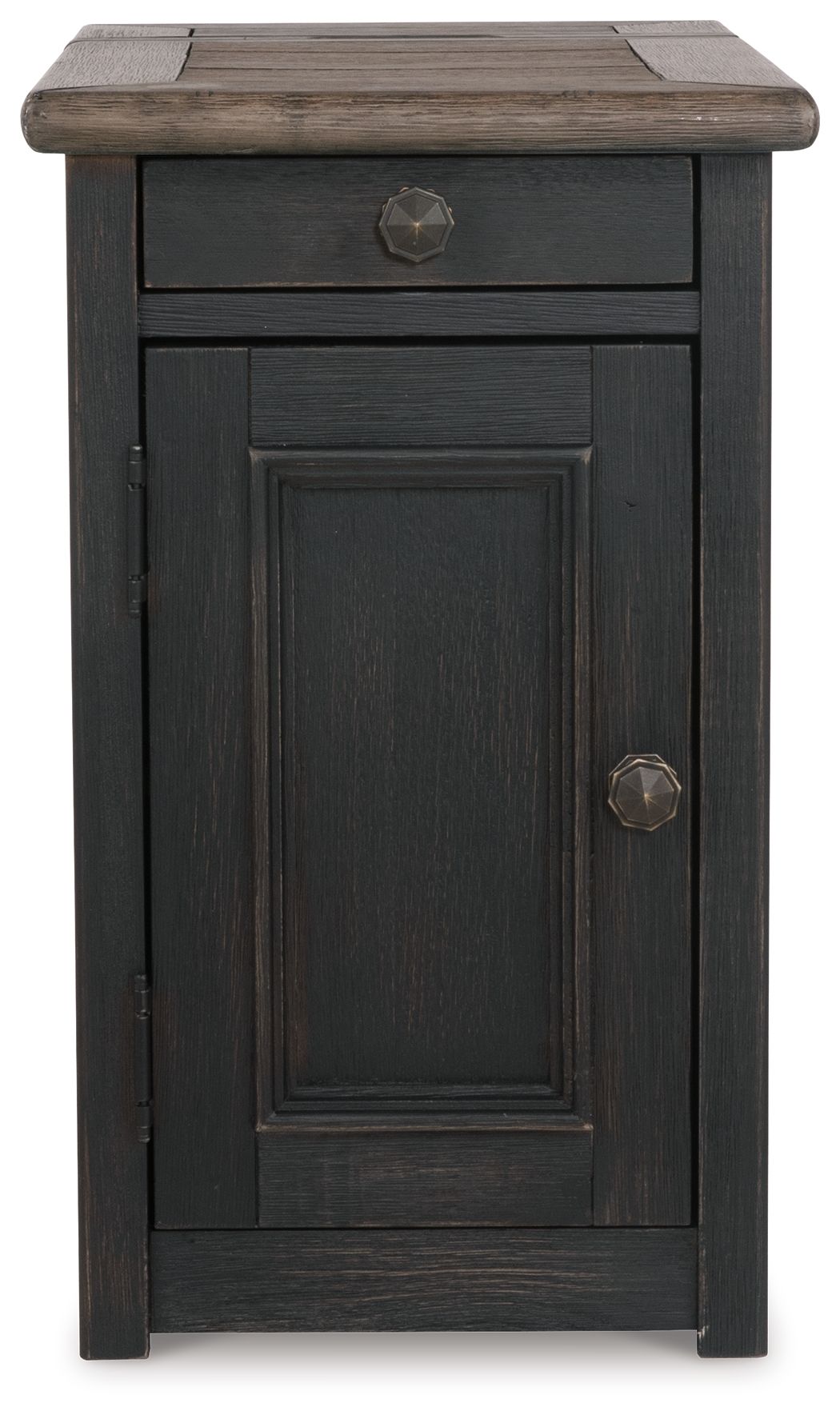 Tyler Creek - Chair Side End Table - Grayish Brown / Black - R&R Furniture Gallery (Fountain Valley, CA)