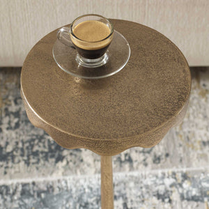 Aluminum Accent Table - Antique Brass