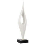 Fluid Drop - Stone Sculpture - White