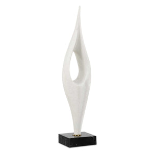Fluid Drop - Stone Sculpture - White