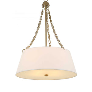 Uttermost Andalucia 4 Light Drum Pendant in gold and white, showcasing modern pendant lighting with elegant drum shades.