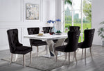 Valdevers - 7 Pc. Dining Table Set, Black Chairs