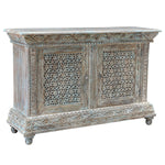 Classic Home Beth Seaside Blue 2-door accent cabinet with storage, featuring a stylish coastal-inspired design and sturdy construction.