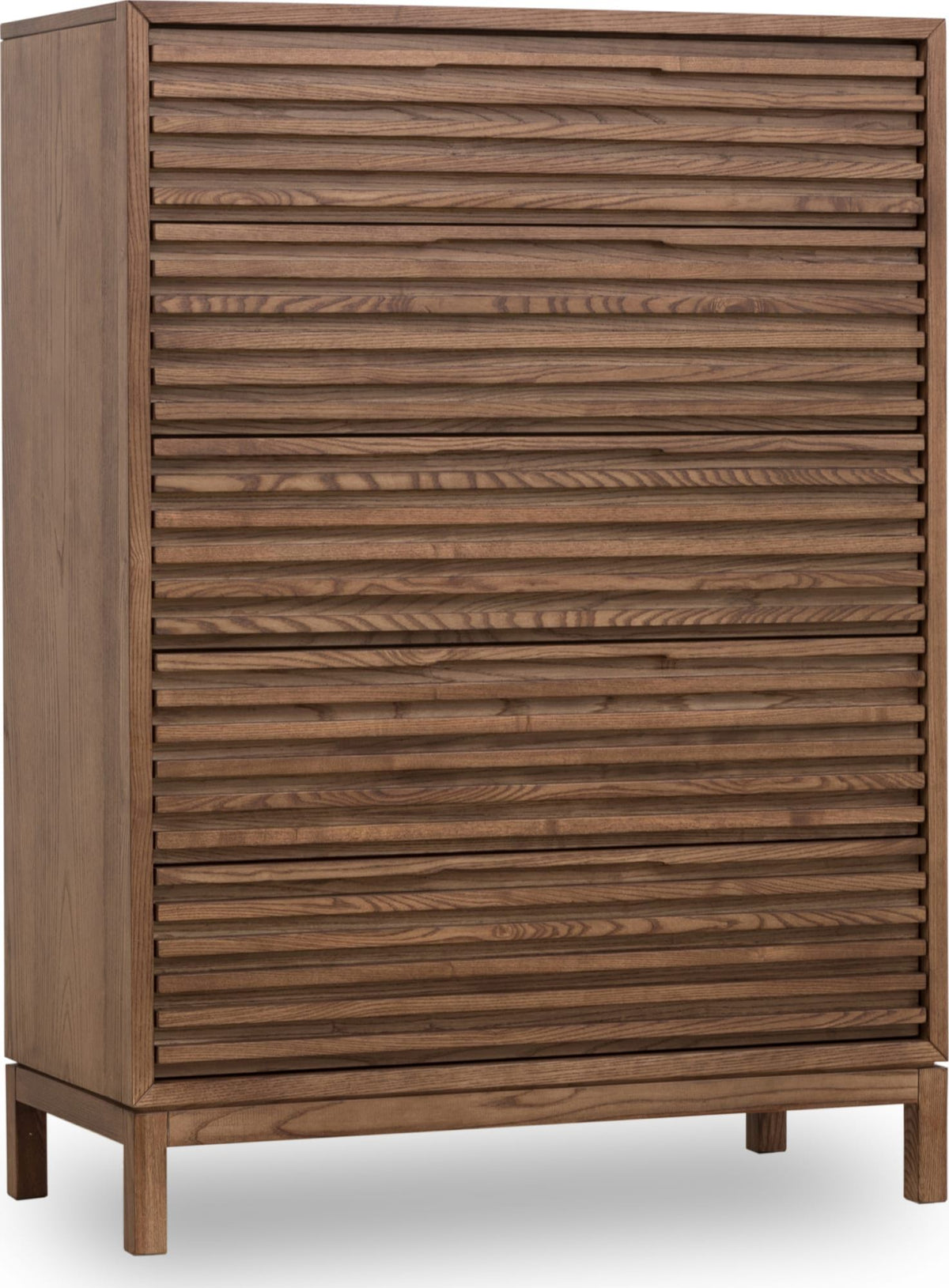 Tanner Five Drawer Ash Wood Chest in Roux