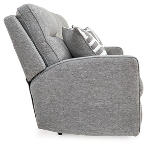 Biscoe - Power Reclining Sofa With Adj Headrest - Pewter - R&R Furniture Gallery (Fountain Valley, CA)