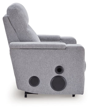 Pineland - Glider Power Recliner With Audio System - Pewter - R&R Furniture Gallery (Fountain Valley, CA)