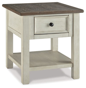 Bolanburg - Rectangular End Table - White / Brown / Beige - R&R Furniture Gallery (Fountain Valley, CA)