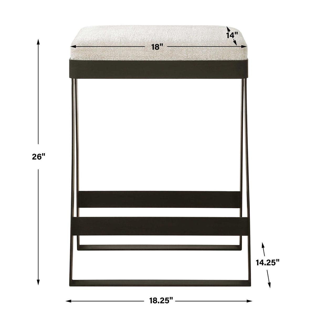 Hover - Iron Counter Stool - Black