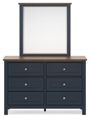 Landocken - Dresser and Mirror - Brown / Blue - R&R Furniture Gallery (Fountain Valley, CA)
