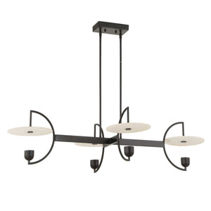 Kyoto - 4 Light Linear LED Chandelier - Black