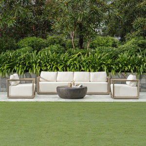 Remsen - Outdoor Lounge Chair - Dark Gray / White