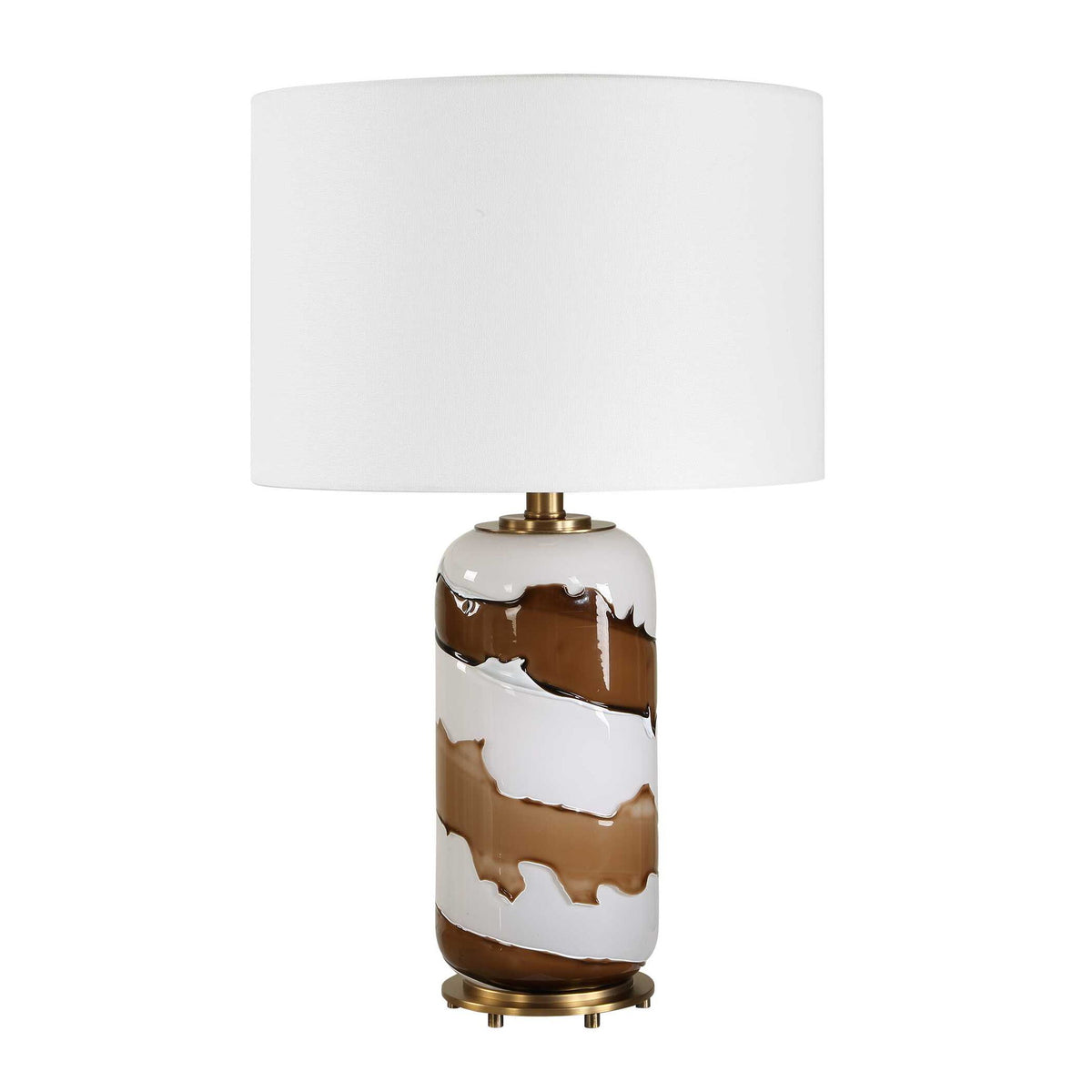 Ararat - Swirl Table Lamp - Brown / White