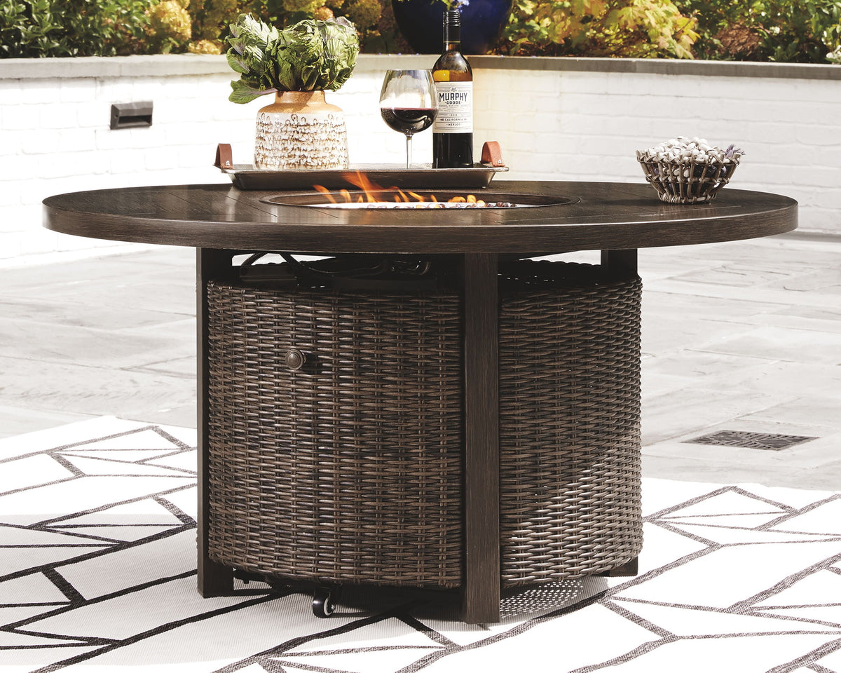 Paradise Trail - Round Fire Pit Table - Medium Brown - R&R Furniture Gallery (Fountain Valley, CA)