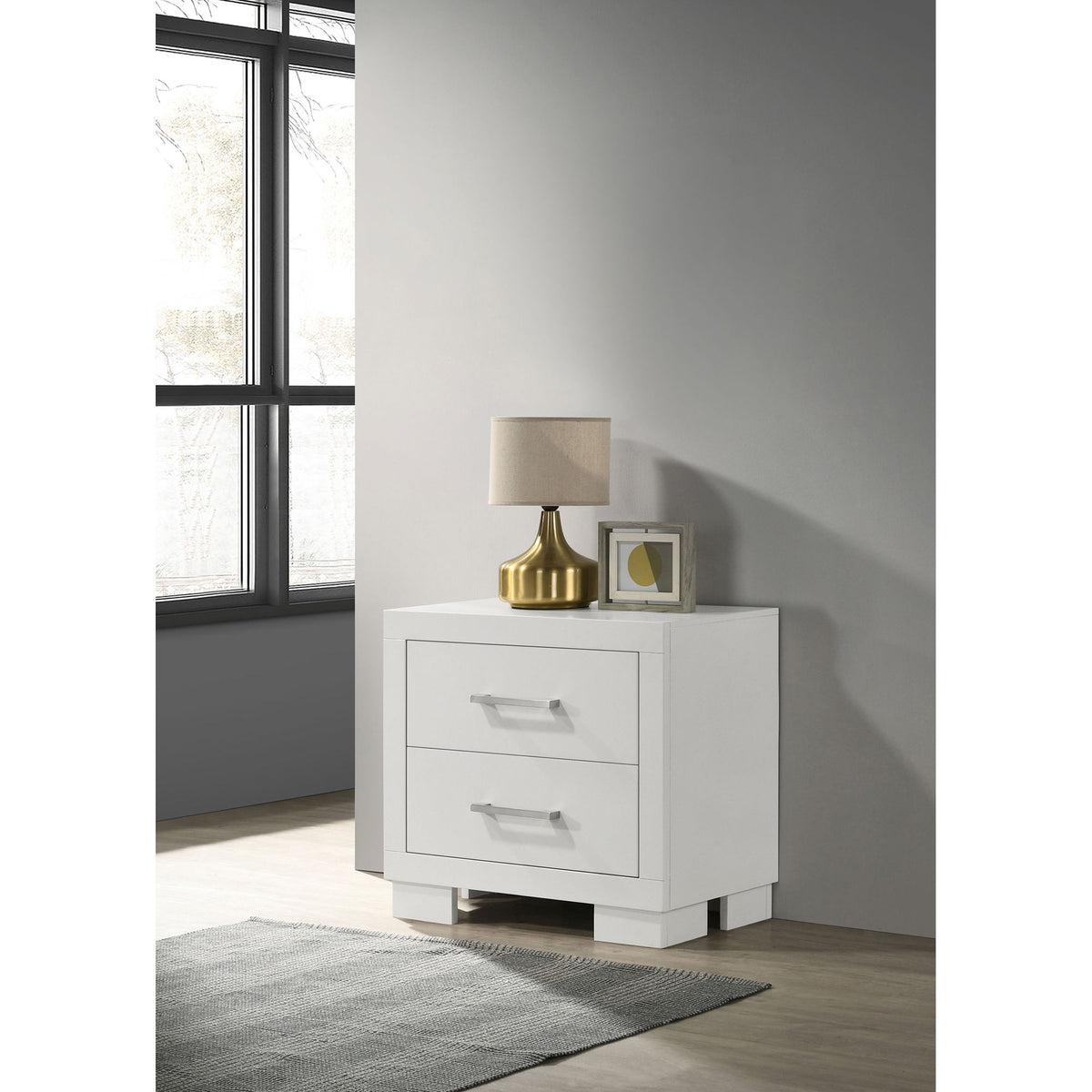 Copper - 2 Drawer Rectangular Nightstand