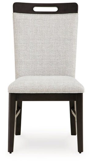 Neymorton - Dining Upholstered Side Chair (Set of 2) - Light Gray / Brown - R&R Furniture Gallery (Fountain Valley, CA)