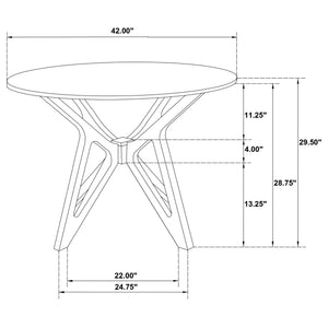 Barlow - 5 Piece Round Dining Set With Chairs - Walnut
