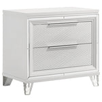 2 Drawer Nightstand With Accents - White