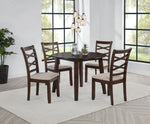 Barton 5-piece Round Wood Dining Table Set Dark Brown
