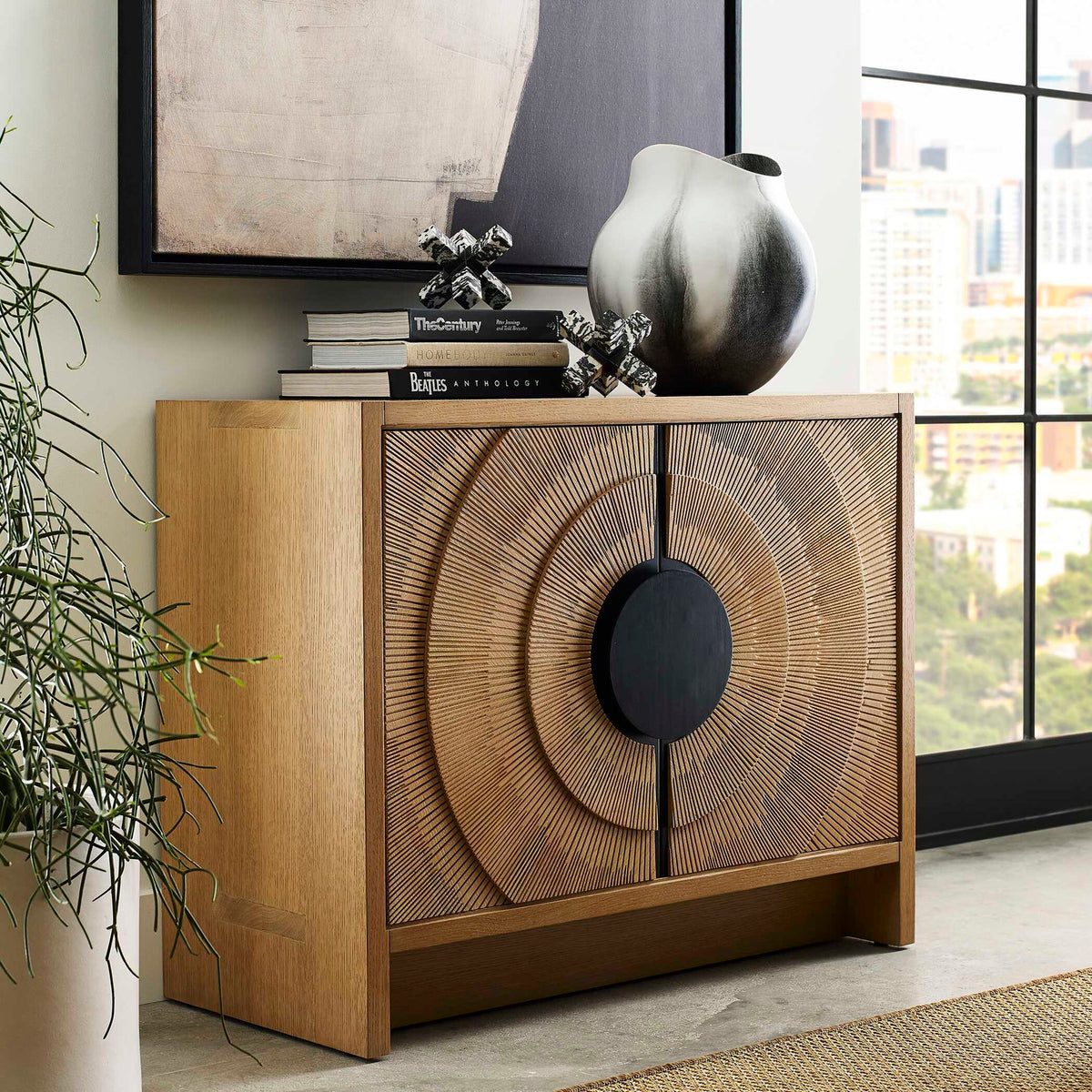 On Target - 2 Door Cabinet - Bronze / Woodtone