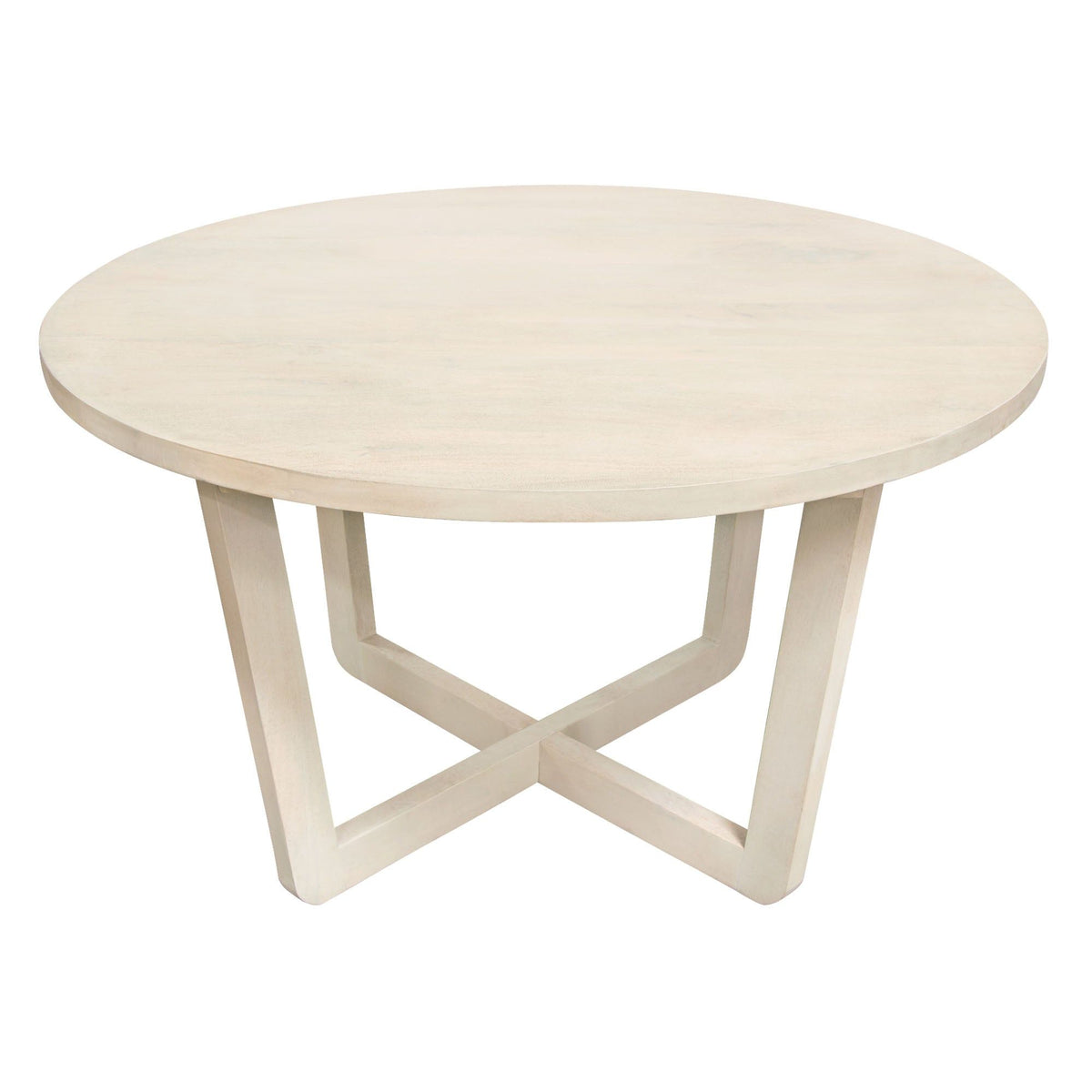 Solano 51" Round Solid Mango Wood Dining Table in Light Natural Grey Wash Finish by Diamond Sofa