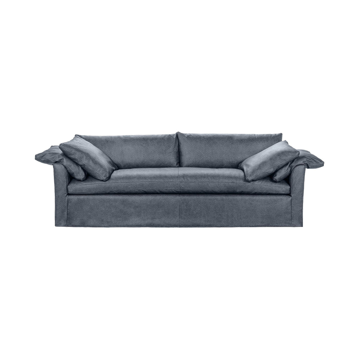 Classic Home Cassiano slip cover sofa with plush cushions and neutral fabric, showcasing its comfortable stationary sofa design.