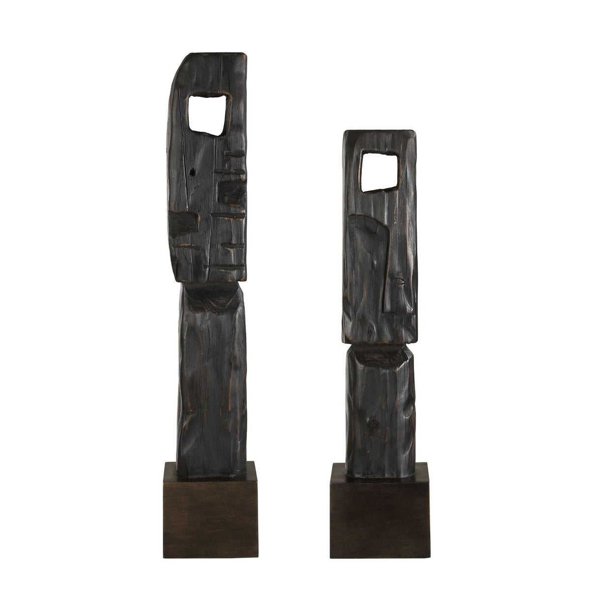 Cipher - Wood Totems (Set of 2) - Black