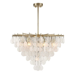 Uttermost Goccia tear drop glass pendant light hanging from ceiling, modern pendant lighting with clear glass shade.