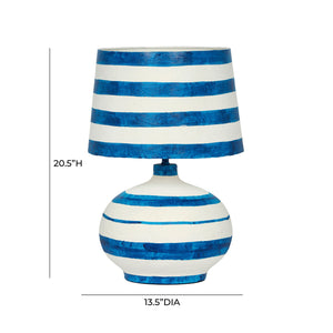 Positano - Striped Papier Mache Table Lamp - R&R Furniture Gallery (Fountain Valley, CA)