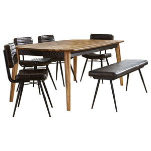 Partridge 6-piece Dining Set Natural Sheesham and Espresso