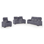 Austin - 3 Piece Reclining Sofa And Loveseat With Storage Arms - Gray