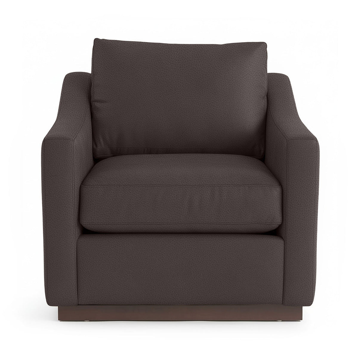 Classic Home Aspen accent arm chair with plush fabric upholstery and wooden legs, stylishly designed for living room decor.
