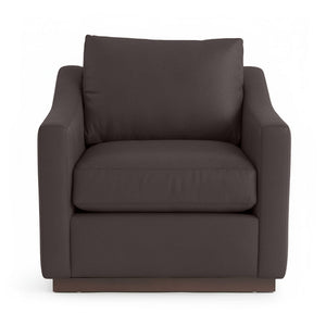 Classic Home Aspen accent arm chair with plush fabric upholstery and wooden legs, stylishly designed for living room decor.