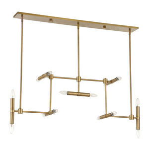 Uttermost 14 Light Gold Modern Linear Pendant Lighting fixture with sleek metal frame and minimalist design.