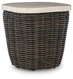 Kimora - Square End Table - Beige / Dark Brown - R&R Furniture Gallery (Fountain Valley, CA)