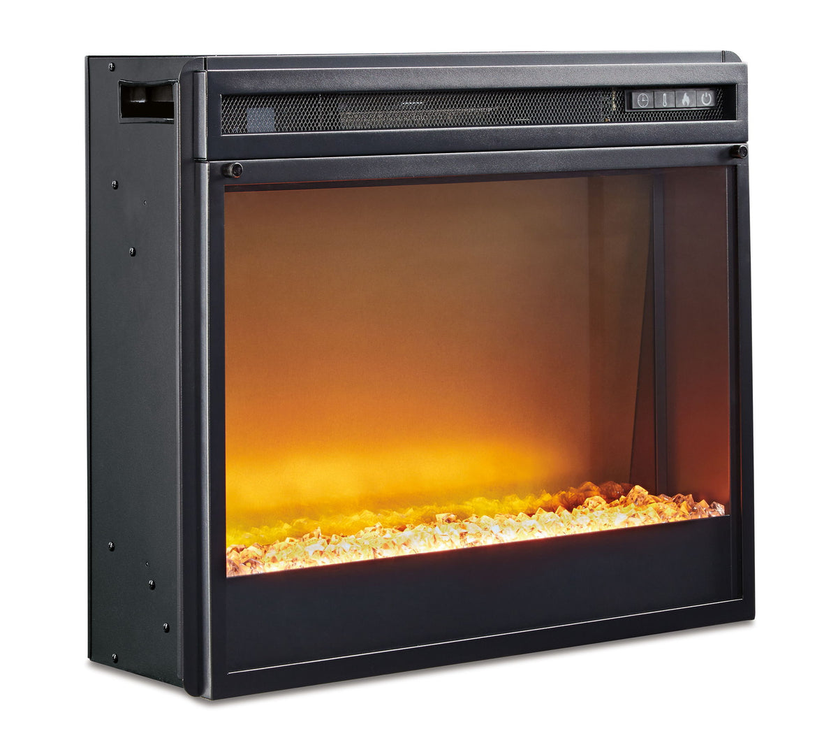 Entertainment Accessories - Fireplace Insert Glass/Stone - Black - R&R Furniture Gallery (Fountain Valley, CA)