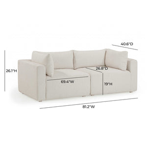 Hangover - Outdoor Modular Loveseat - Cream - R&R Furniture Gallery (Fountain Valley, CA)