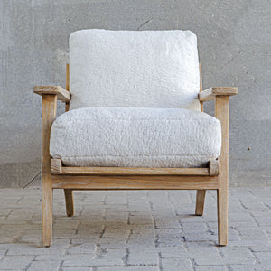 Laid - Back Sheepskin Accent Chair - White