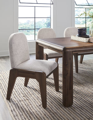 Xolani Chenille Upholstered Dining Chair in Chinchilla and Impala