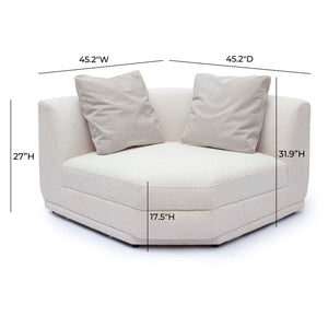 Perry - Modular Wedge Corner Chair - Cream - R&R Furniture Gallery (Fountain Valley, CA)