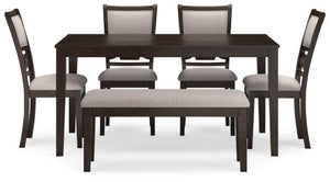 Langwest - Dining Room Table Set (Set of 6) - Brown - R&R Furniture Gallery (Fountain Valley, CA)